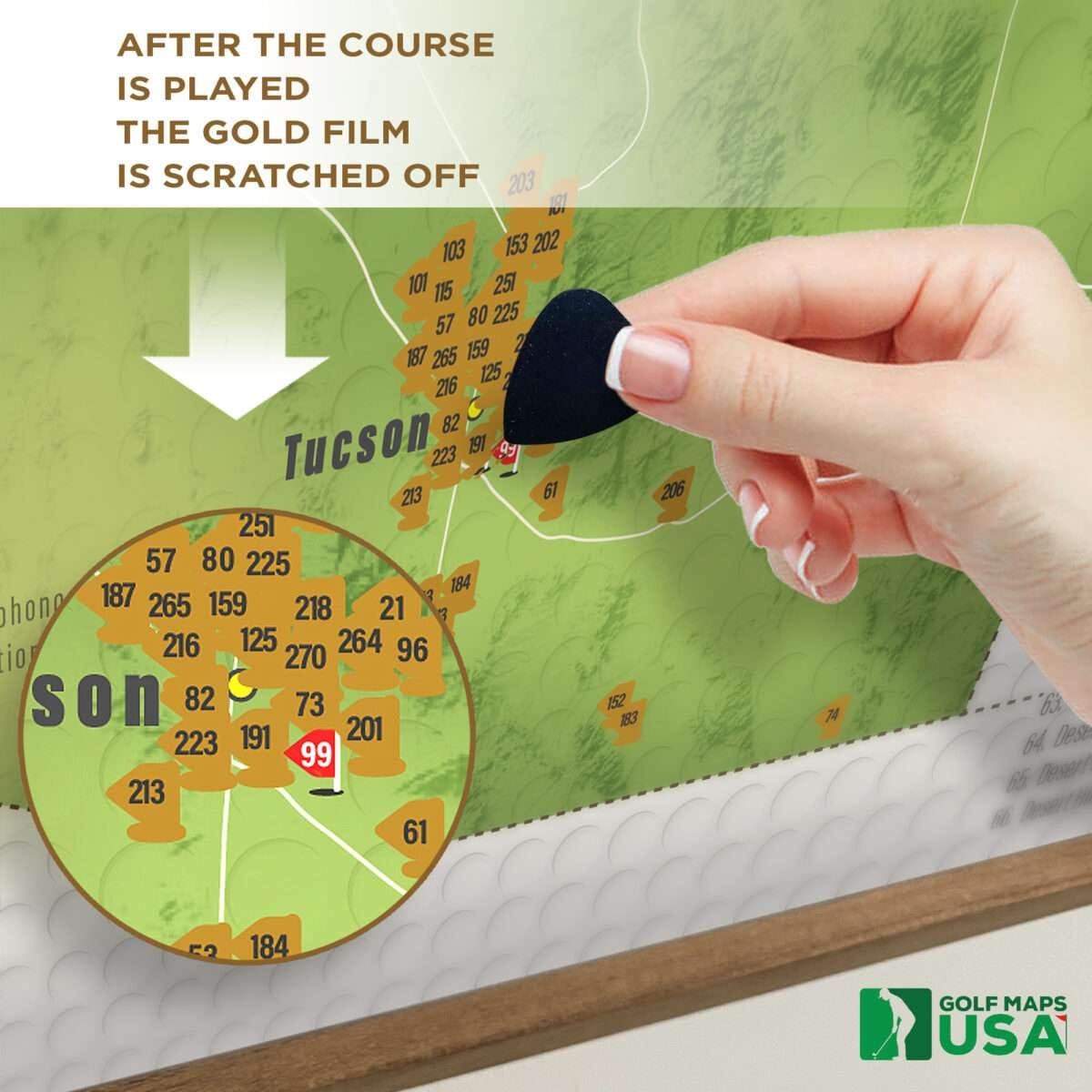 Arizona Golf Course Scratch Off Map - Image 5