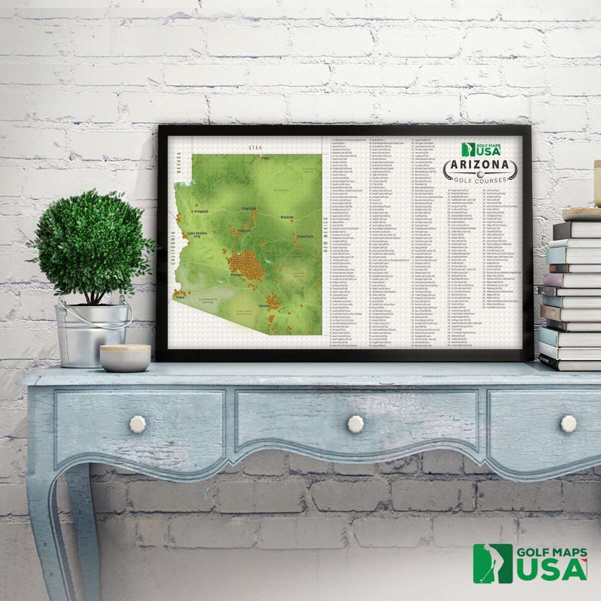 Arizona Golf Course Scratch Off Map - Image 1