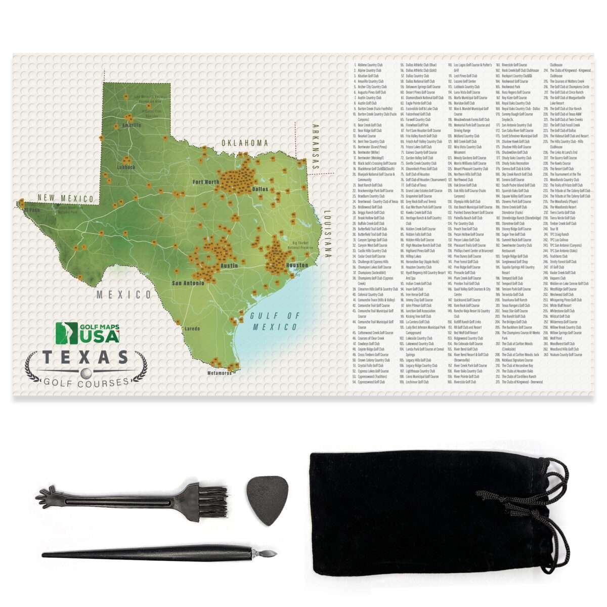 Texas Golf Course Scratch Off Map - Image 2